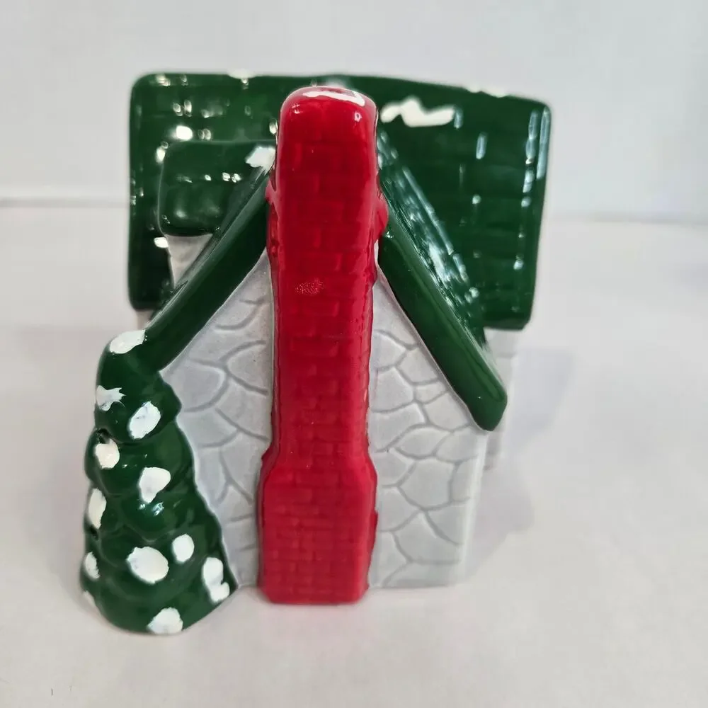 VTG 90s Pacific Rim Electrified Grey Stone House 6657 Christmas Village Ceramic